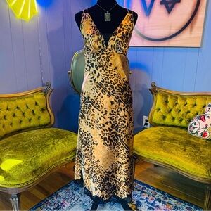 Leopard Print Lace Slip Dress Size Medium